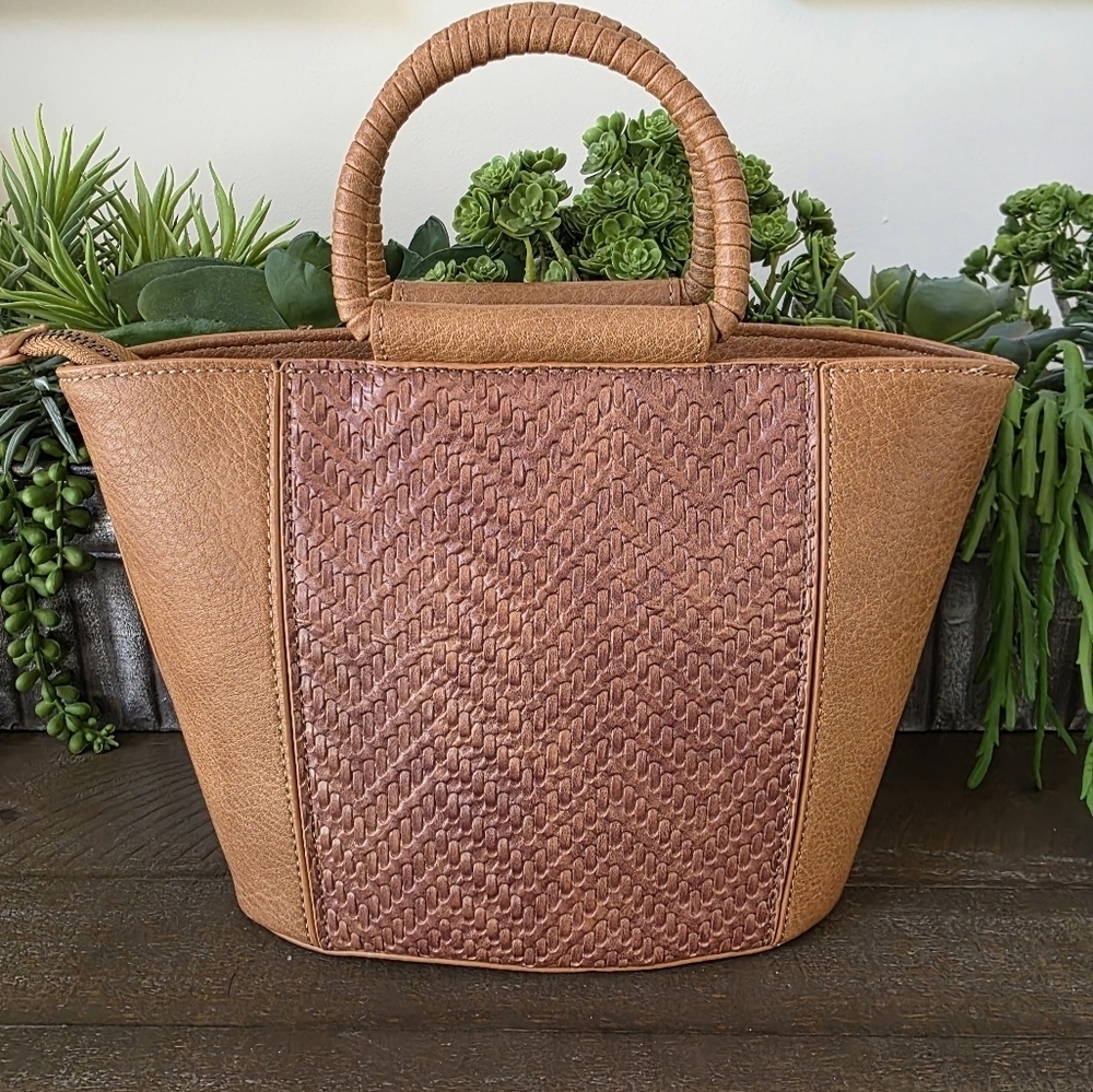 Anthropologie Tobacco Mini Bag With Textured Detailing-Crossbody Strap - Picture 3 of 10